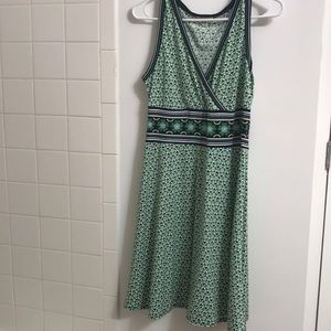 Flattering patterned green dress